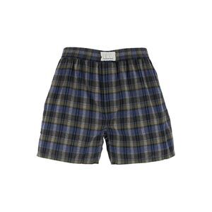 Erl Men Unisex Grey Check Boxers Woven